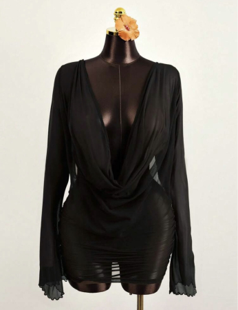 Rochie de plaja scurta, negru [6]