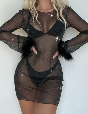 Rochie de plaja scurta cu maneca lunga [2]