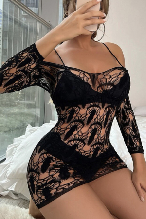 Rochie de plaja scurta, cu model floral si decupaje [2]