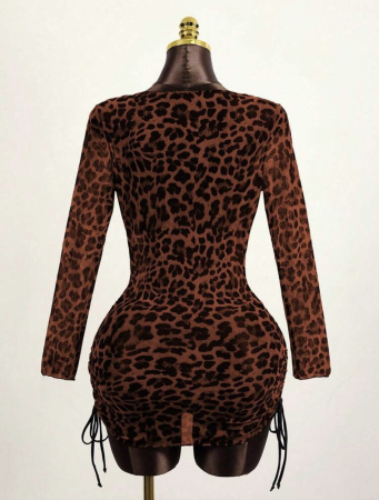 Rochie de plaja scurta, cu snur si imprimeu [1]