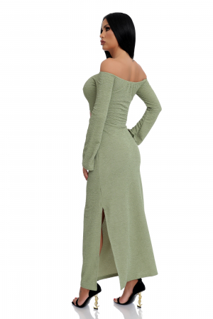 Rochie lunga cambrata cu decupaj [2]