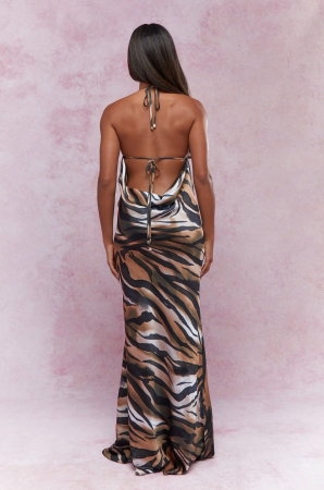 Rochie lunga cu imprimeu animal print [1]