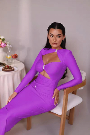 Rochie lunga eleganta cu maneca lunga [3]