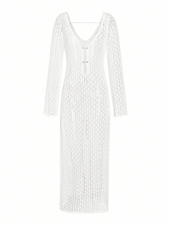 Rochie lunga de plaja, alb [2]