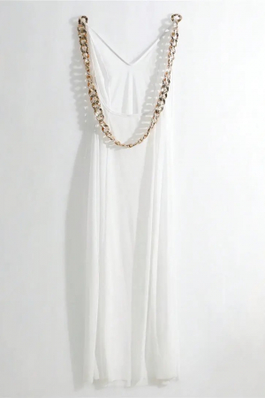 Rochie lunga de plaja, cu accesoriu metalic [3]