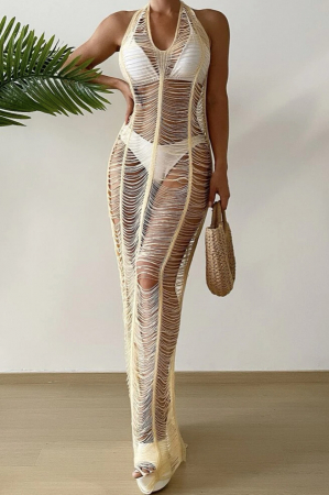 Rochie lunga de plaja, cu aspect crosetat [0]