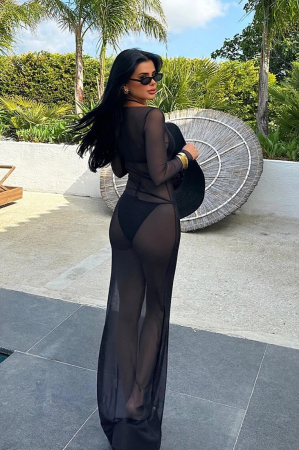 Rochie lunga de plaja, negru [2]