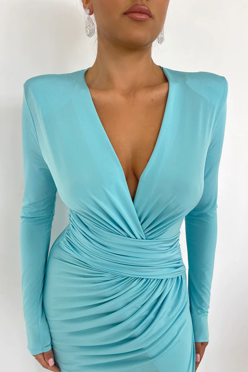 Rochie lunga eleganta crapata pe picior [2]