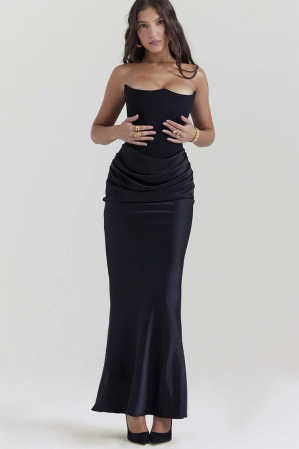 Rochie lunga eleganta din satin [2]