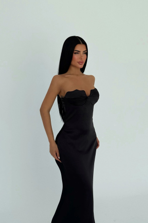 Essence of Spring - Rochie eleganta neagra tip sirena fara maneci