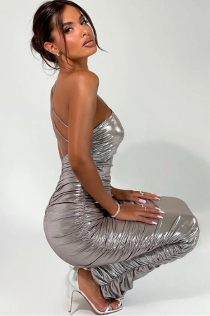 Rochie midi eleganta cu aspect stralucitor [4]