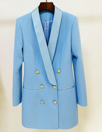 Rochie sacou cu nasturi aurii si decolteu in V [4]