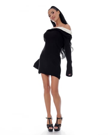 Essence of Spring - Rochie scurta cu aspect tricotat