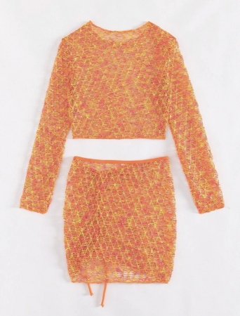 Set de plaja cu model plasa si imprimeu [2]