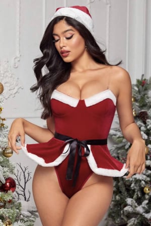 Colectia de Craciun - Set lenjerie 3 piese, cu tematica de Craciun