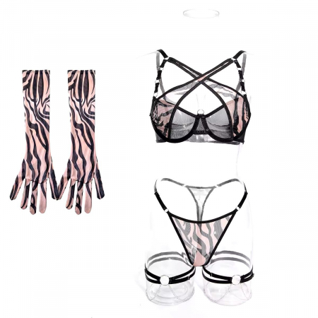 Set lenjerie intima 4 piese, animal print [3]