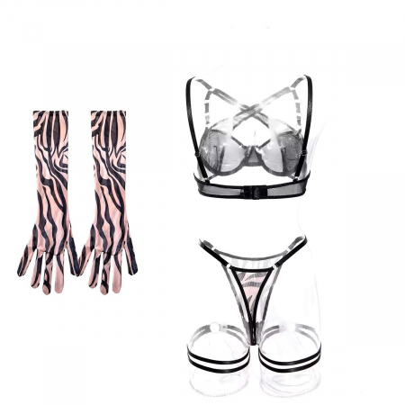 Set lenjerie intima 4 piese, animal print [4]