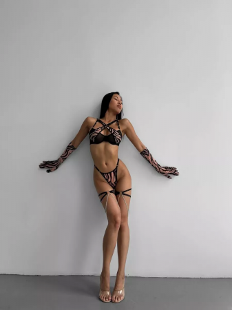 Set lenjerie intima 4 piese, animal print [7]