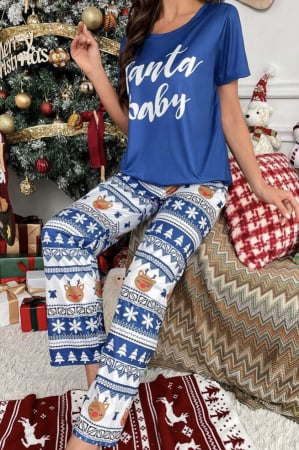 Colectia de CRACIUN - Set pijama cu imprimeu de Craciun