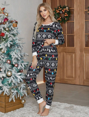 Colectia de CRACIUN - Set pijama cu imprimeu de Craciun