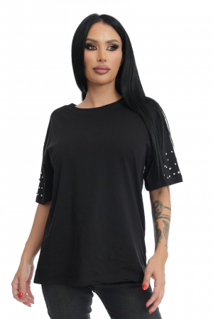 Tricouri Si Topuri - Tricou cu zirconii cubice decorative