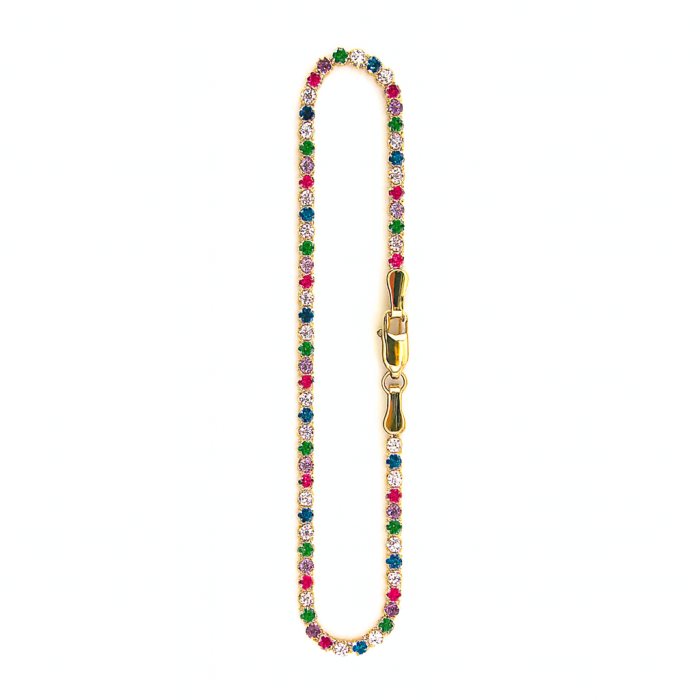 Bratara tennis aur galben 14K Colorida [1]