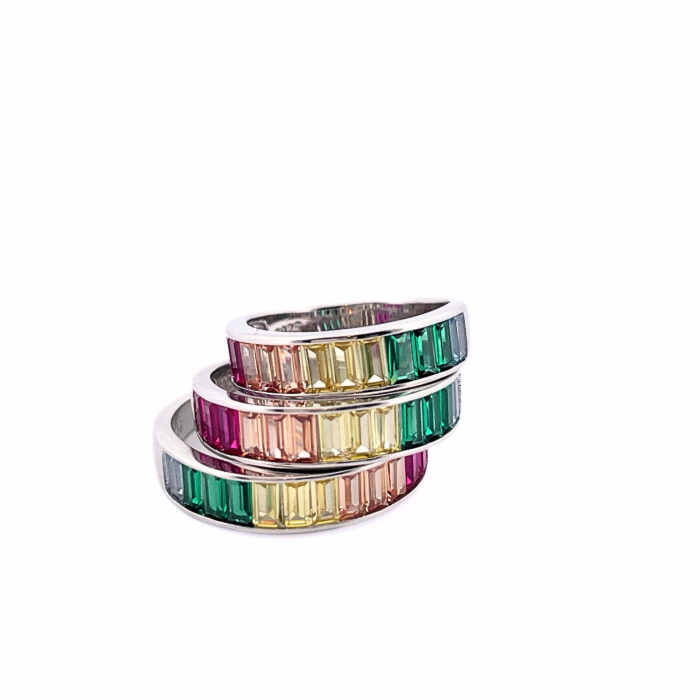 Inel argint Rainbow Baguette marime 52 [2]