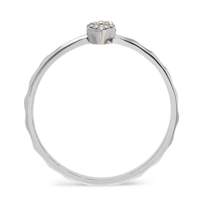 Inel din aur alb 14k cu diamante Sharp [3]