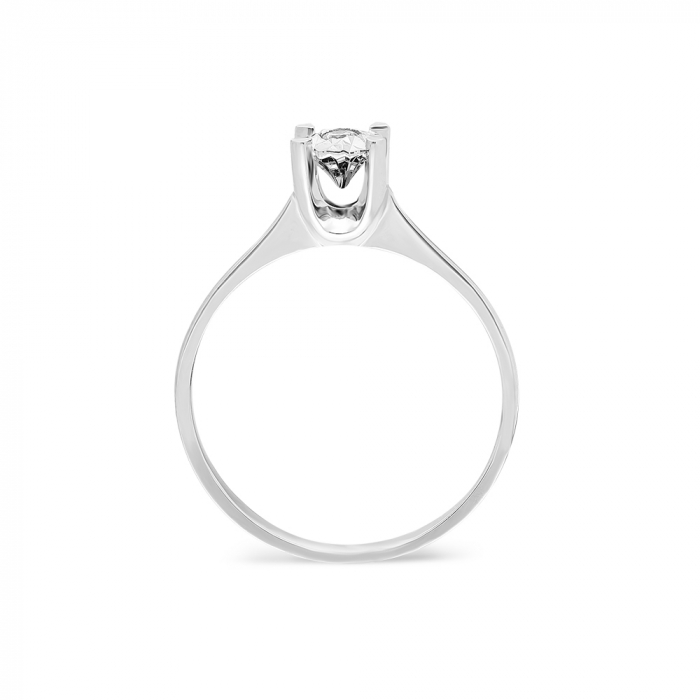 Inel din aur alb 14k cu diamant Solitar [2]