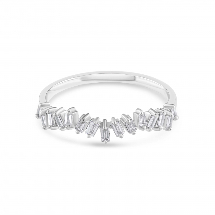 Inel din aur alb 14k cu diamante Semi Eternity [2]