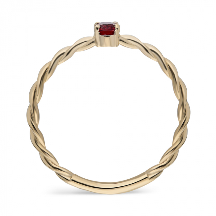 Inel din aur galben 14k cu rubin [2]