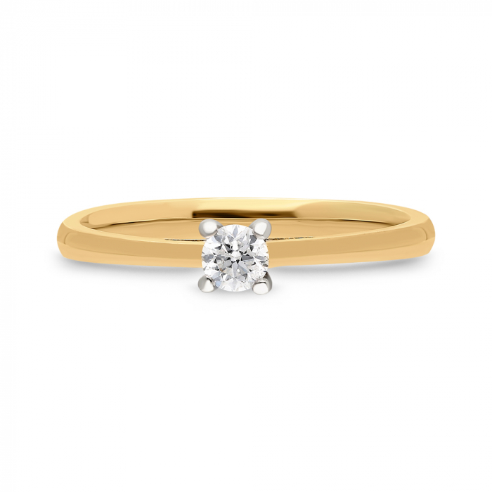 Inel din aur galben 14k cu diamant Priceless [3]