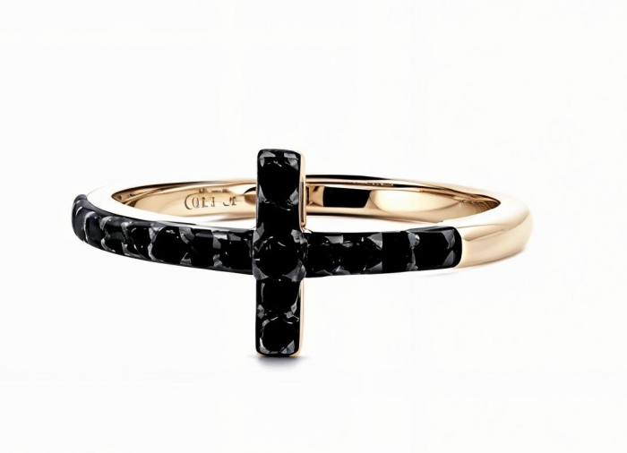 Inel Serrani, Model Cruce Neagra, marime 54 [2]