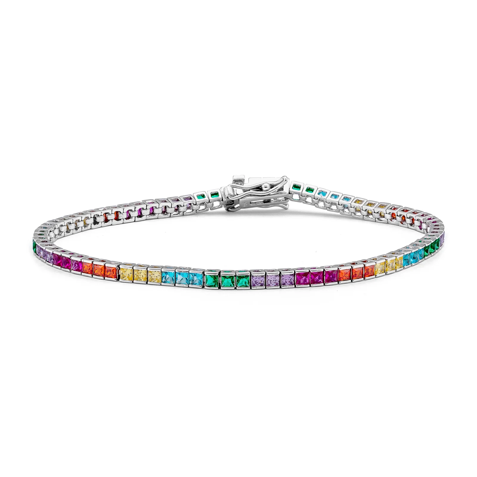 Idei de cadou sub 500 LEI - Bratara argint Tennis Color Square