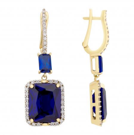 Bijuterii pentru femei - Cercei aur galben 14k Blue Royal