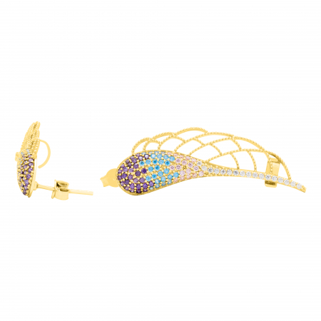 Bijuterii pentru femei - Cercei aur galben 14k Blue Wing