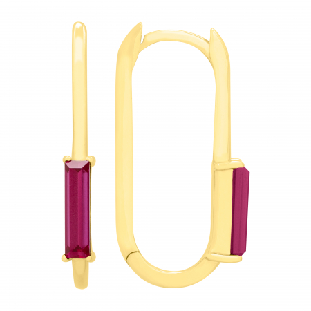 Pink is my colour - Cercei aur galben 14k cu piatra roz