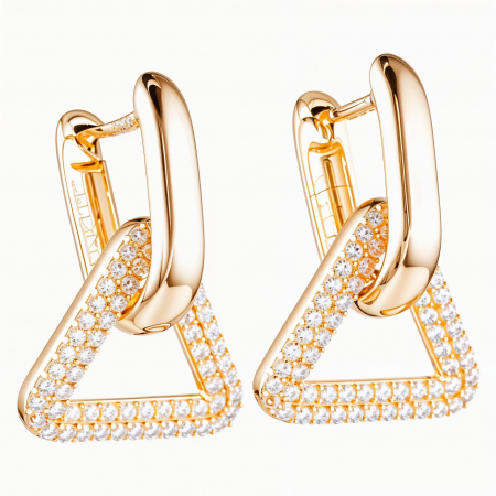 Cercei - Cercei aur galben 14k Chic Triangle