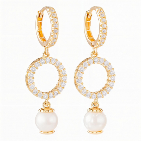 Bijuterii pentru femei - Cercei aur galben 14k Opalis Pearl