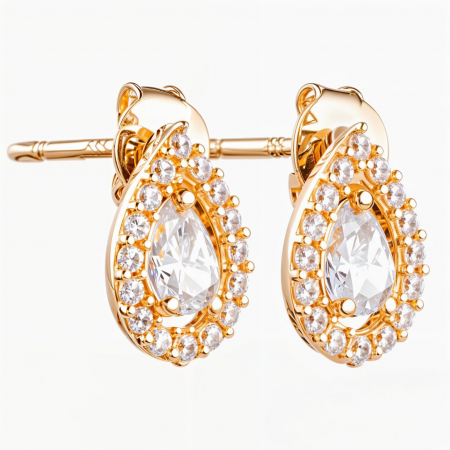 Cercei - Cercei aur galben 14k Shine Tear