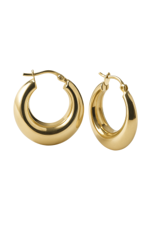 Bijuterii pentru femei - Cercei eleganti din Aur 14K SERRANI Elia, forma rotunda, 3 cm, 3.71g