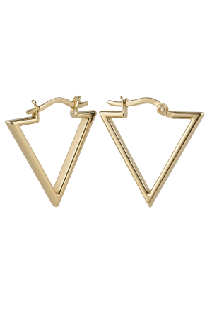 Cercei - Cercei eleganti din Aur 14K SERRANI Yara, forma tringhiulara, 2.5 cm, 1.79g
