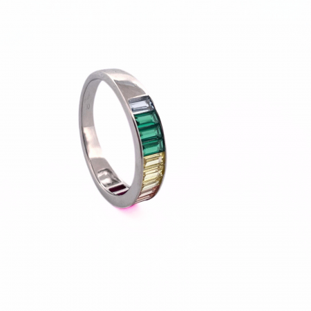 Idei de cadou sub 500 LEI - Inel argint Rainbow Baguette marime 57