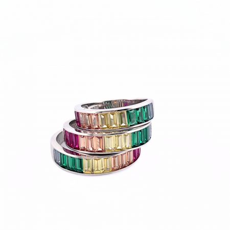 Inel argint Rainbow Baguette marime 60 [1]