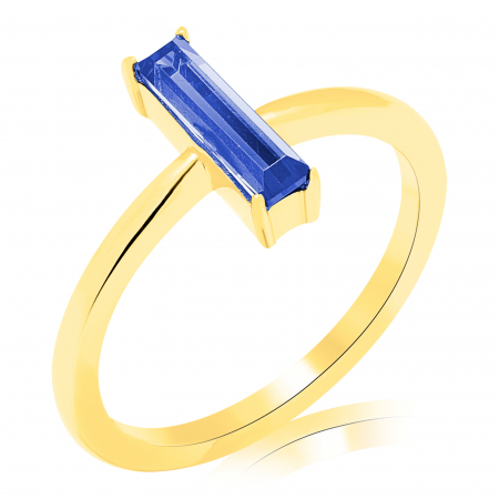 Inele - Inel aur 14k zirconia albastru