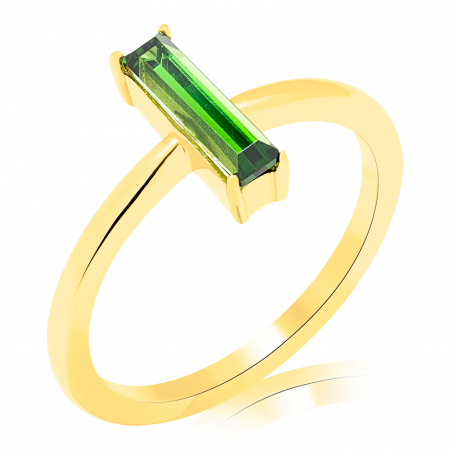 Inele - Inel aur 14k zirconia verde