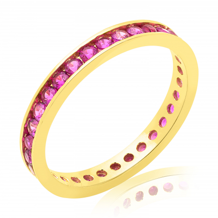 Pink is my colour - Inel aur 14k Tennis Fucsia
