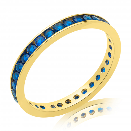 Inele - Inel aur 14k Tennis Albastru