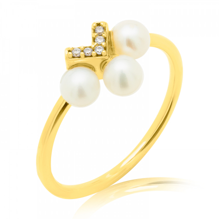 Inele - Inel aur 14k Trio Pearl
