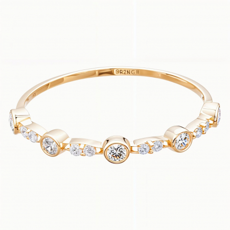 Inele - Inel aur 14k Crystal Link